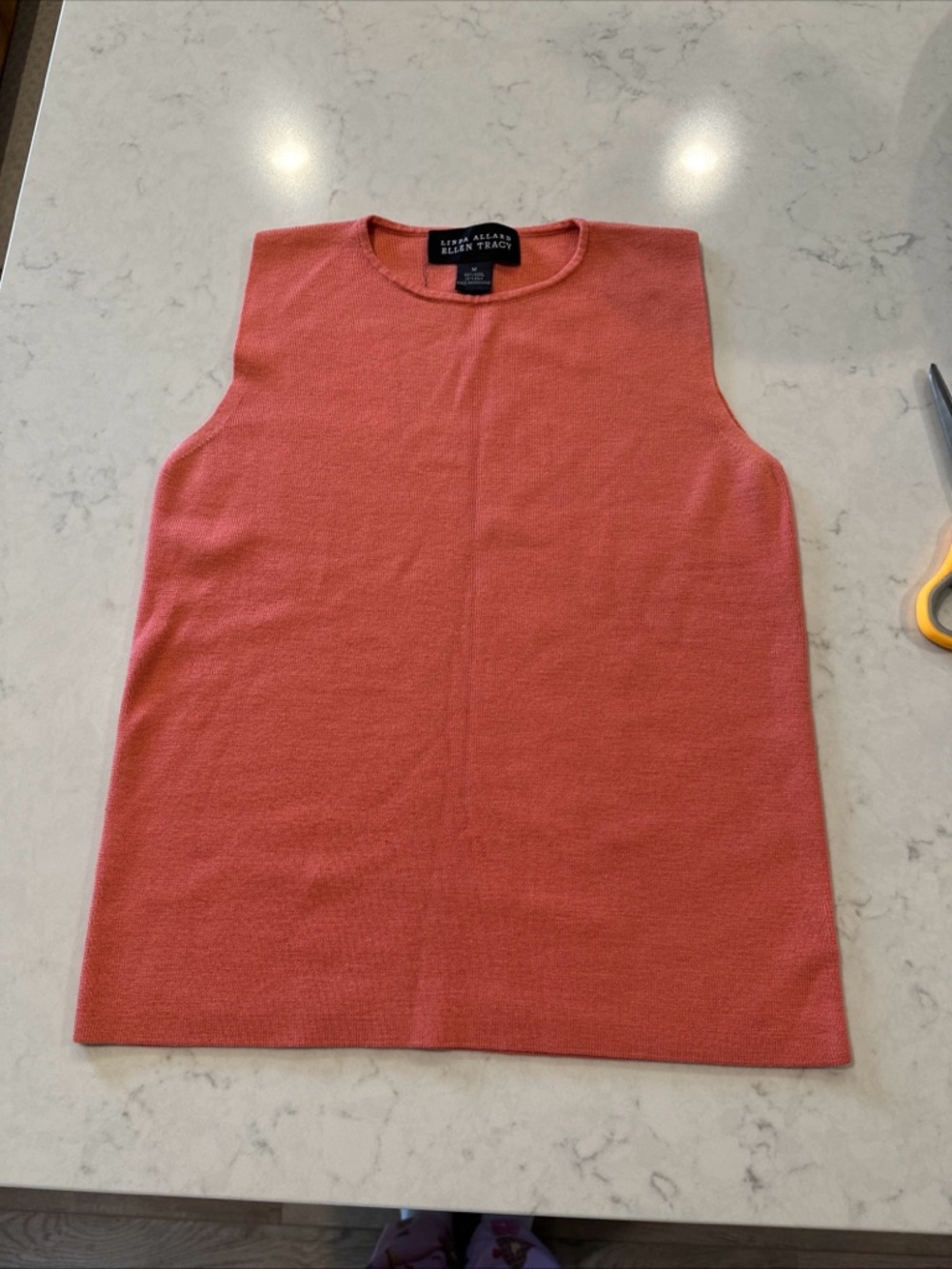Ellen Tracy Coral Sleeveless Knit Tank Top